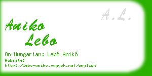 aniko lebo business card